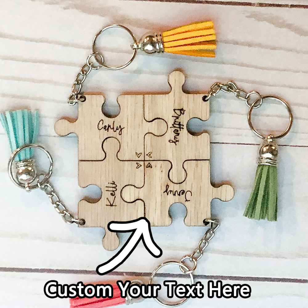 Personalized Engraved Gift - พวงกุญแจแบบกำหนดเอง - ชื่อรูปร่างปริศนา PMMA ส่วนบุคคลแกะสลักด้วยเลเซอร์ของขวัญ DIY