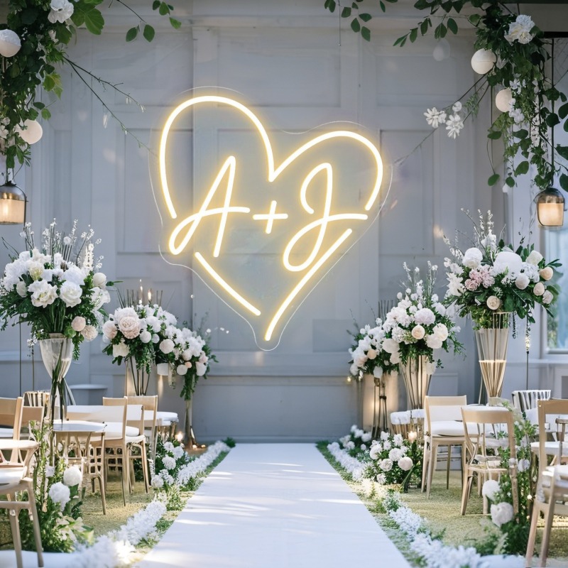 CUSTOM Initials หัวใจ LED Neon - Personalized Engraved Gift บทวิจารณ์และราคา