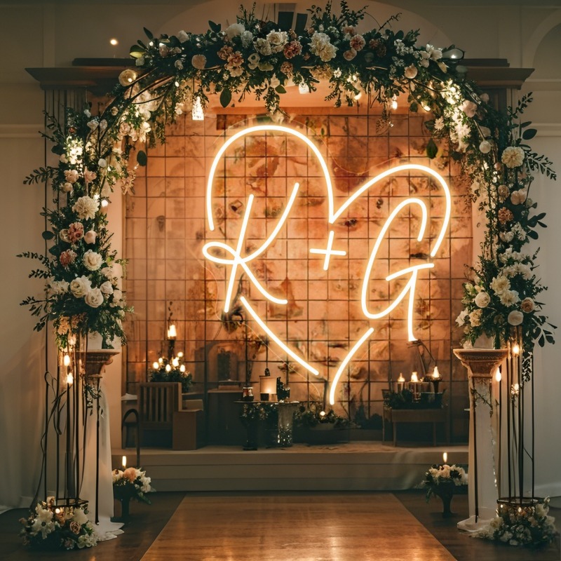 CUSTOM Initials หัวใจ LED Neon - Personalized Engraved Gift บทวิจารณ์และราคา