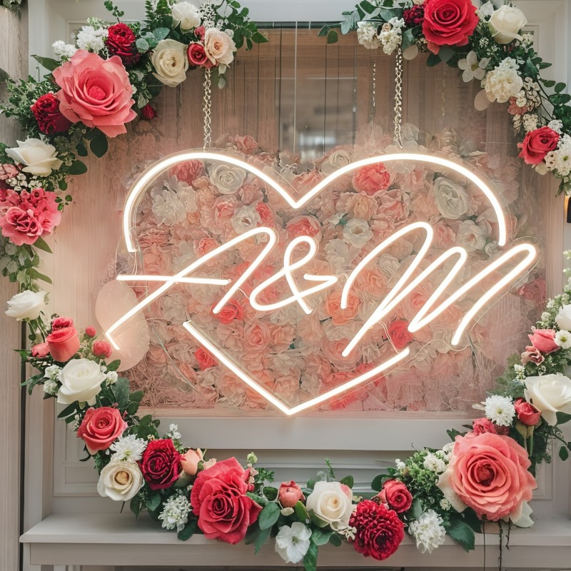 CUSTOM Initials หัวใจ LED Neon - Personalized Engraved Gift บทวิจารณ์และราคา