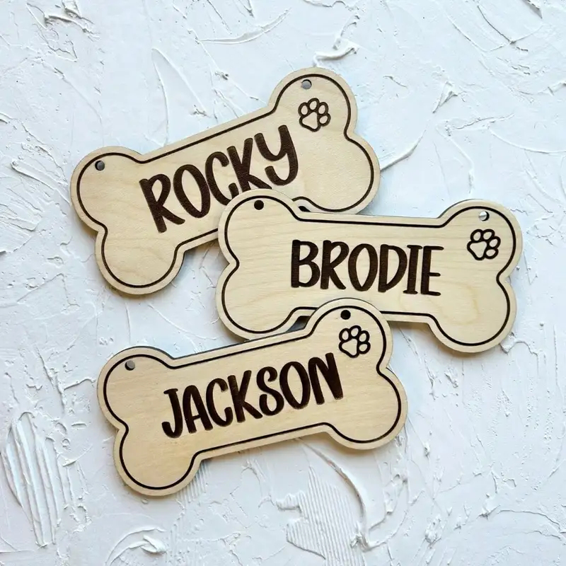 ป้ายห้อยคอสุนัขไม้แบบกำหนดเอง  - Personalized Engraved Gift บทวิจารณ์และราคา